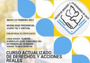 CURSO ACTUALIZADO DE DERECHOS Y ACCIONES REALES - INICIA 23 FEBRERO
