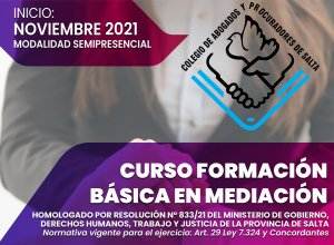 CURSO FORMACIÓN BÁSICA EN MEDIACIÓN 2021
